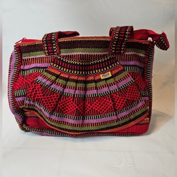 Hand Crafted bag multicolored tote style Pinzon Artesanias Handmade embroidery - Picture 12 of 17